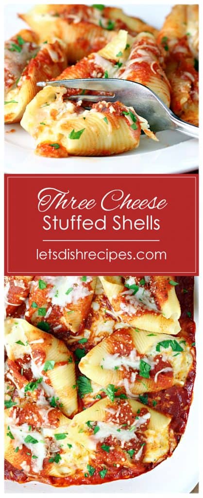 Three Cheese Stuffed Shells — Let's Dish Recipes