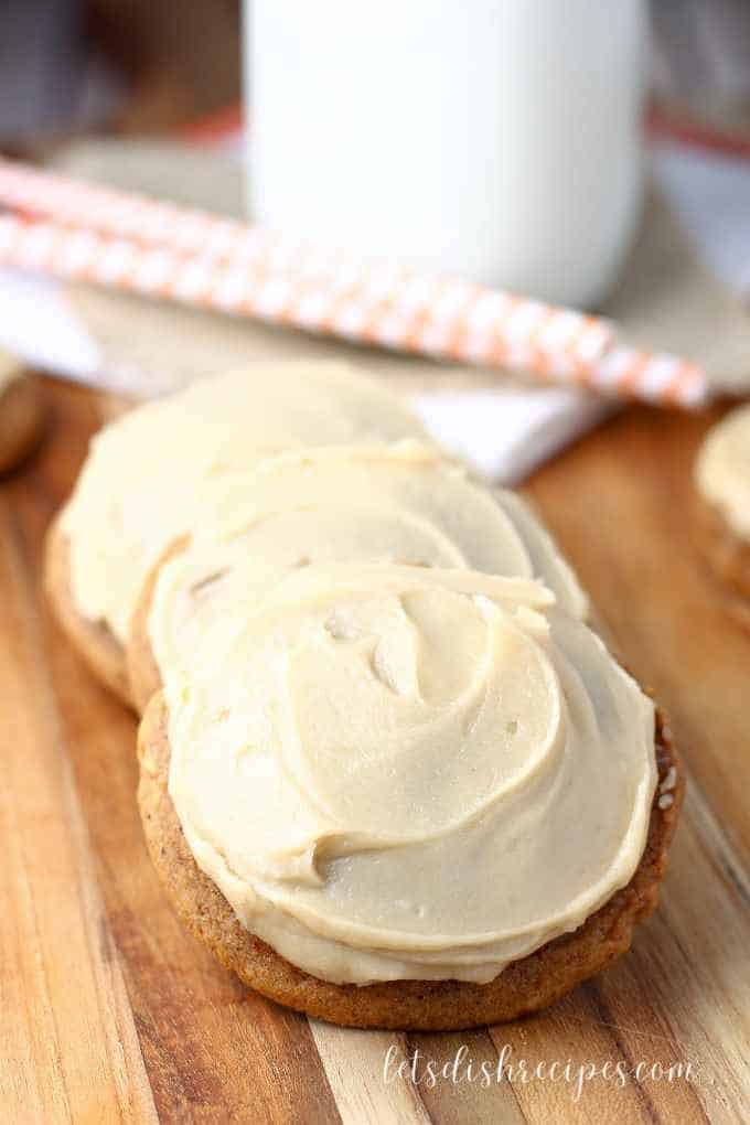 Pumpkin Cookies with Caramel Frosting