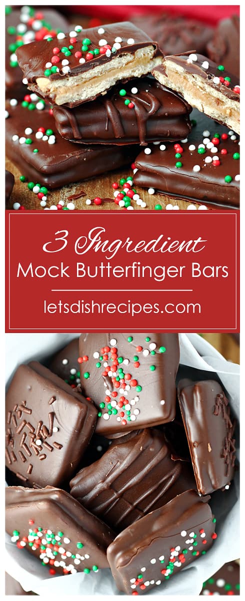Three Ingredient Mock Butterfinger Bars