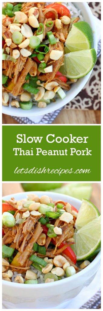 Slow Cooker Thai Peanut Pork | Let's Dish Recipes