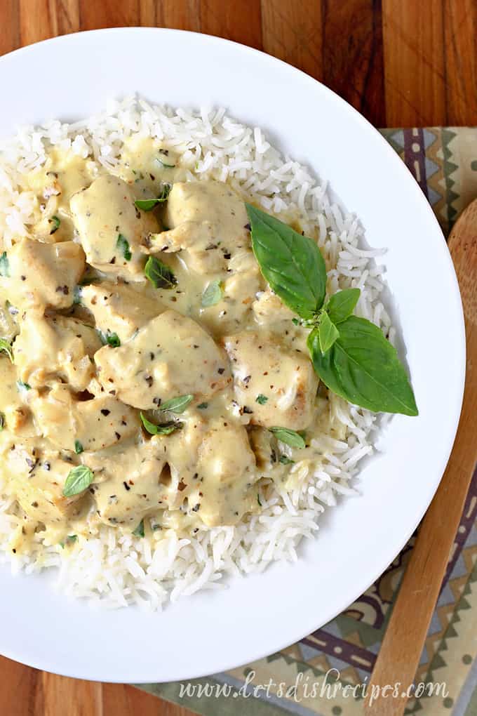 Basil Chicken with Coconut Curry Sauce