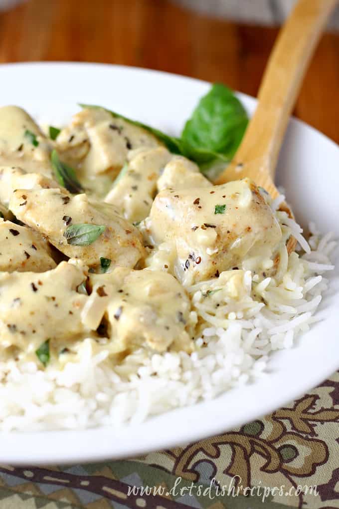 Basil Chicken with Coconut Curry Sauce