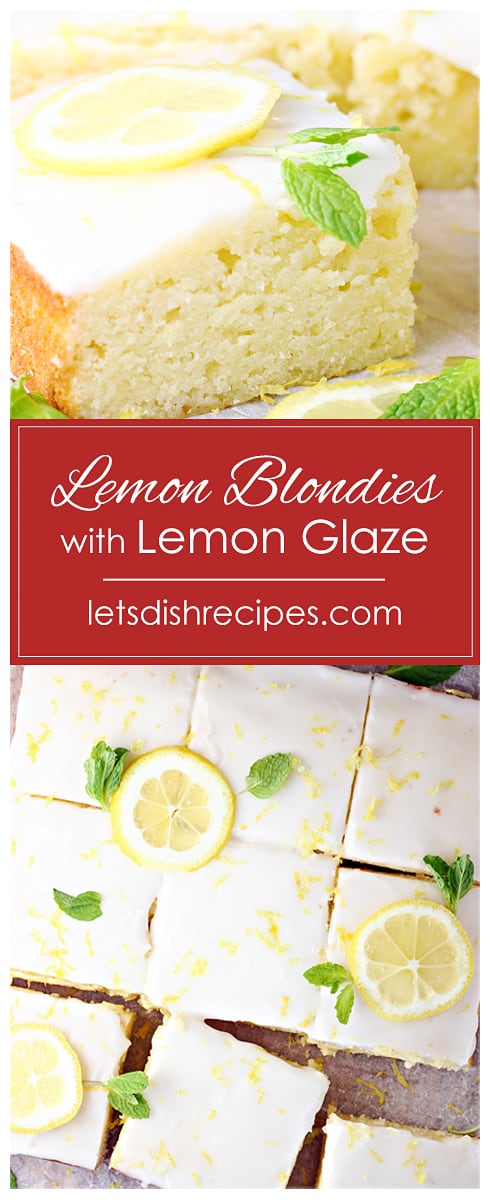 Lemon Blondies with Lemon Glaze
