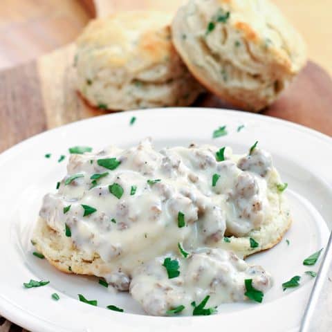 Herbed Biscuits with Sausage Gravy