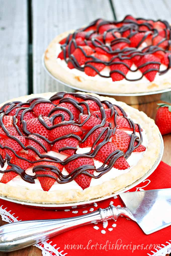 Strawberry Cream Pie with Chocolate Drizzle