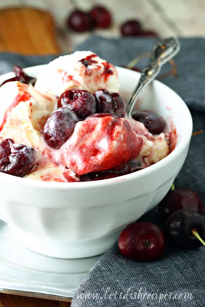 Roasted Balsamic Cherries with Vanilla Ice Cream