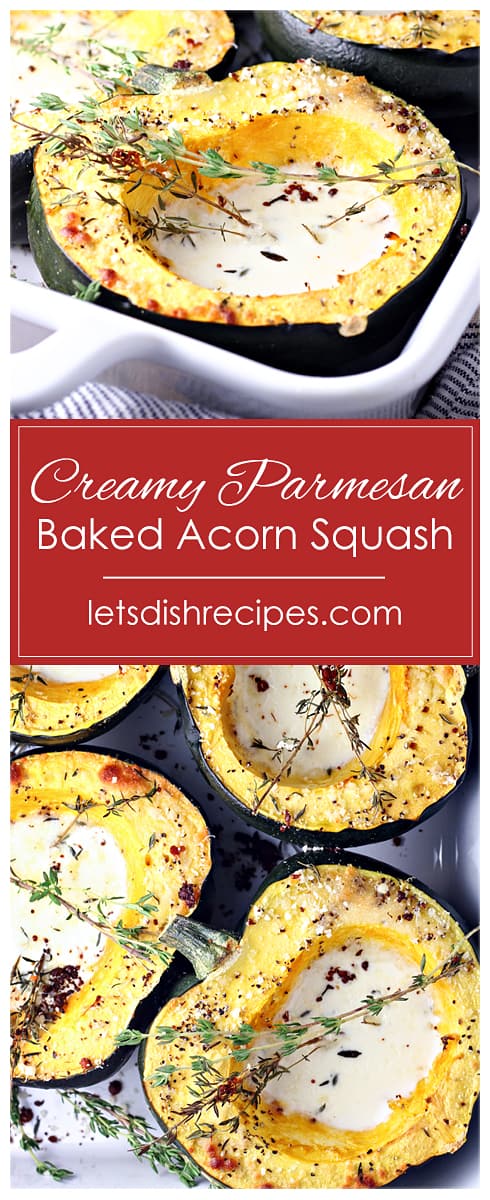 Creamy Parmesan Baked Acorn Squash