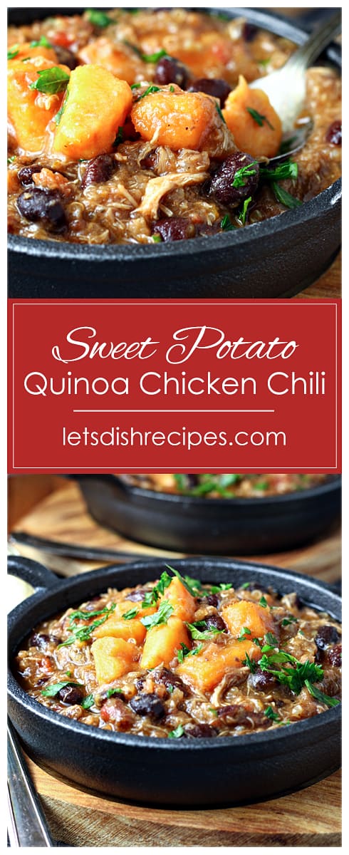 Sweet Potato, Quinoa and Chicken Chili (Slow Cooker)