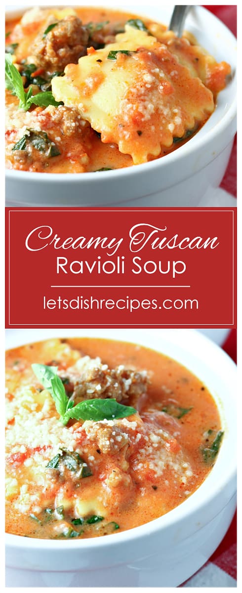 Creamy Tuscan Ravioli Soup