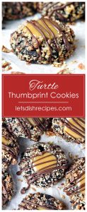 Turtle Thumbprint Cookies | Let's Dish Recipes