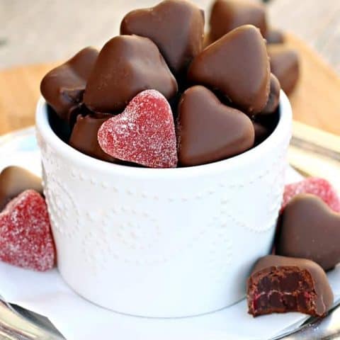 Chocolate Covered Gumdrop Hearts