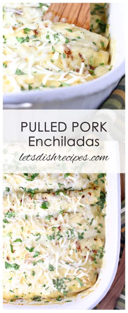 Pulled Pork Enchiladas with Creamy Green Chile Sauce