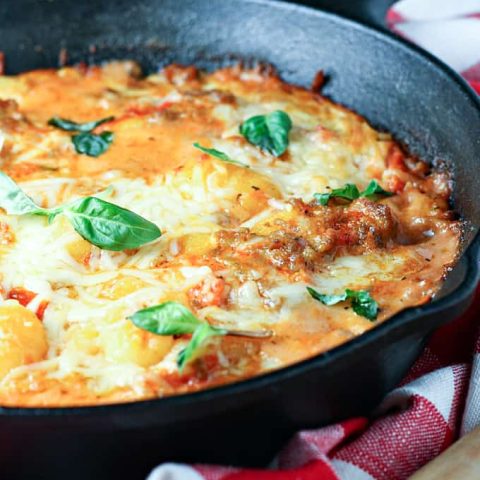 Cheesy Gnocchi and Sausage Skillet