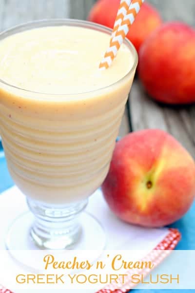 Peaches n’ Cream Greek Yogurt Slush