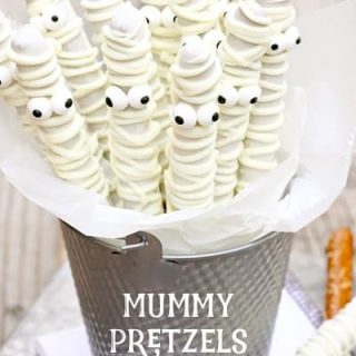 White Chocolate Mummy Pretzels