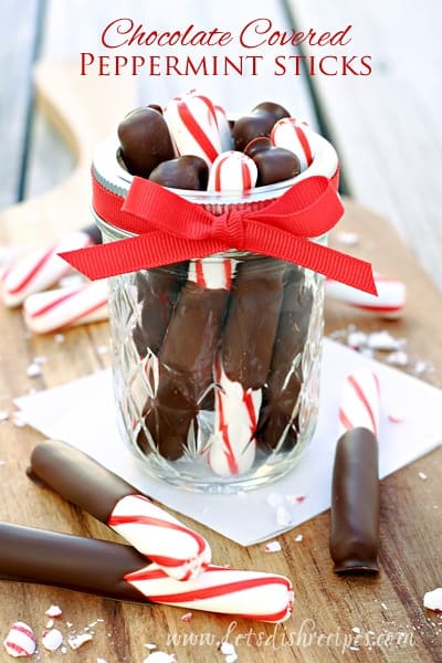 Chocolate Covered Peppermint Sticks