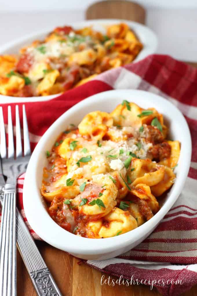 Slow Cooker Cheesy Sausage Tortellini