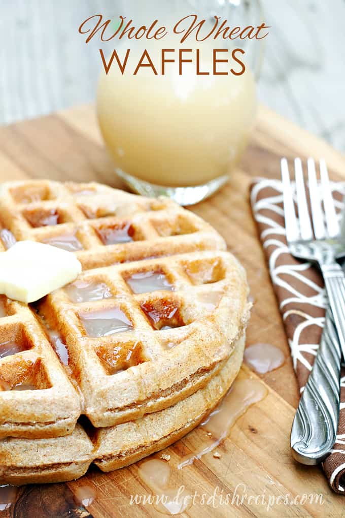 Whole Wheat Waffles with Homemade Vanilla Syrup