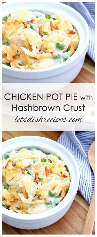 Cheesy Chicken Pot Pie with Hashbrown Crust