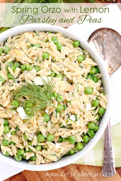 Spring Orzo with Lemon Parsley and Peas