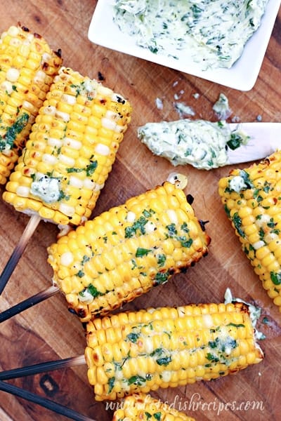 Grilled Corn with Basil Butter