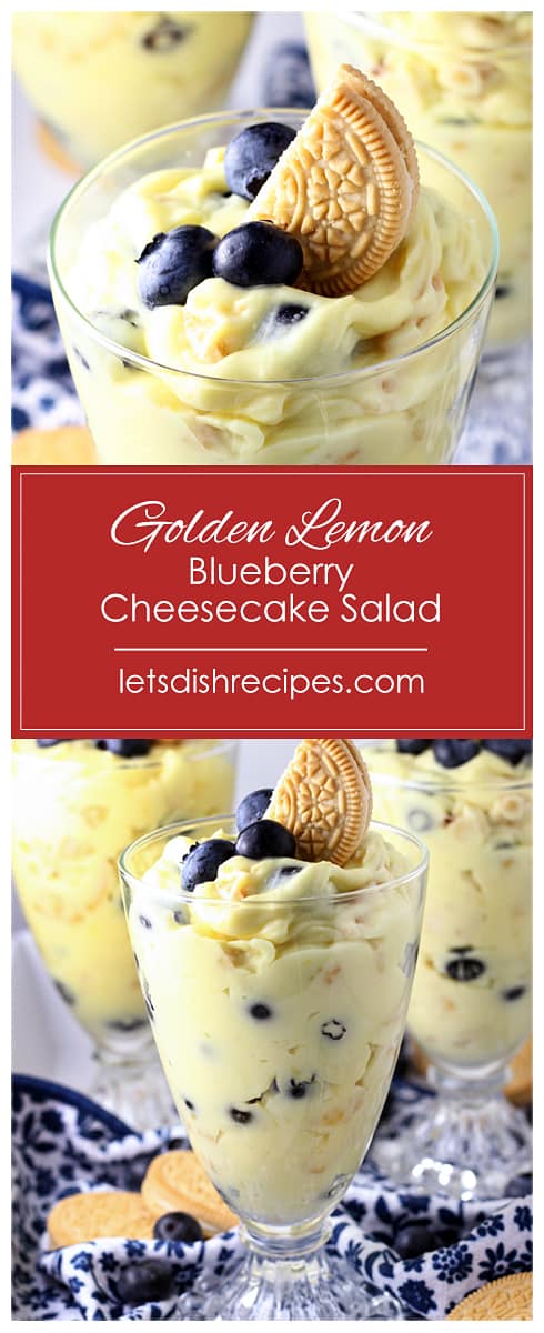 Golden Lemon Blueberry Cheesecake Salad