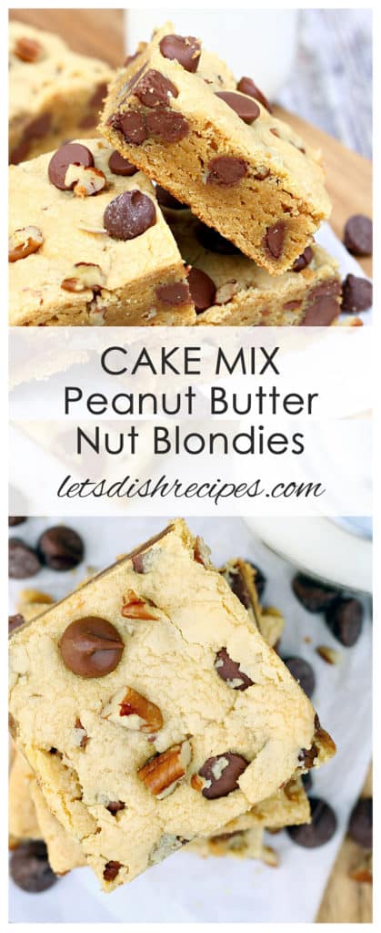 Cake Mix Peanut Butter Chocolate Nut Blondies