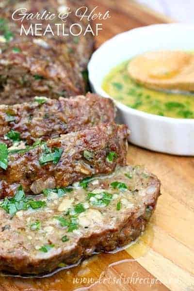 Herb and Garlic Meatloaf with Garlic Butter Sauce