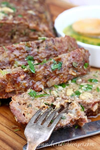 Herb and Garlic Meatloaf with Garlic Butter Sauce