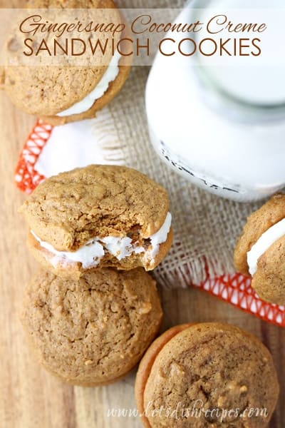 Gingersnap Sandwich Cookies with Coconut Orange Filling