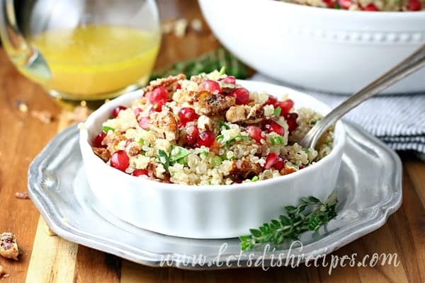 Quinoa Pomegranate Salad with Candied Pecans