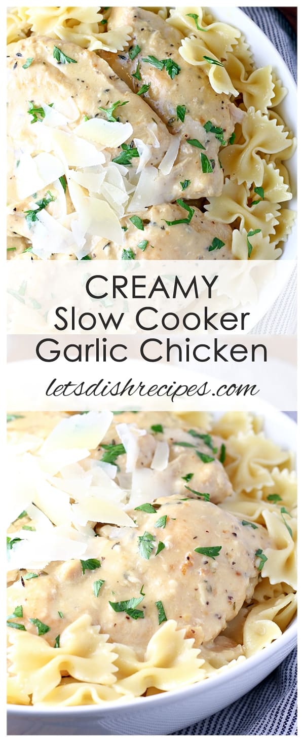 Creamy Slow Cooker Garlic Chicken | Let's Dish Recipes