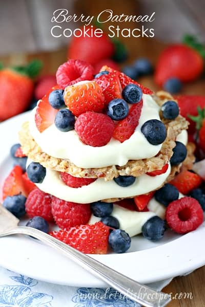 Berry Oatmeal Cookie Stacks