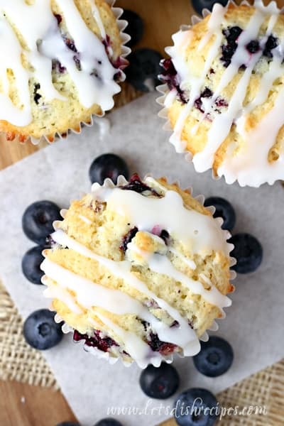 Lemon Blueberry Muffins with Lemon Glaze