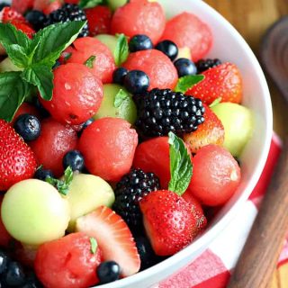 Melon Berry Fruit Salad with Honey Lime Dressing — Let's Dish Recipes