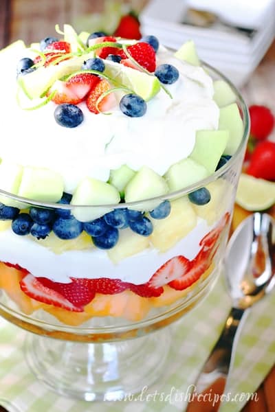 Layered Summer Fruit Salad With Creamy Lime Dressing Let S Dish Recipes