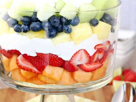 Layered Summer Fruit Salad With Creamy Lime Dressing Let S Dish Recipes