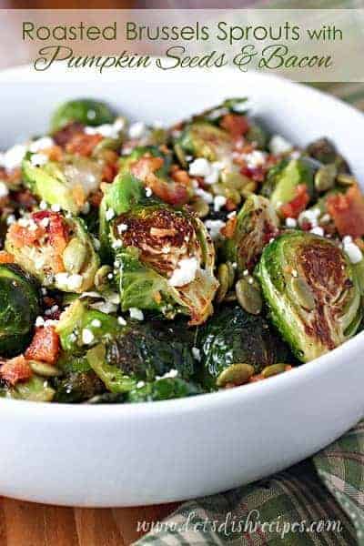 Roasted Brussels Sprouts with Pumpkin Seeds and Bacon