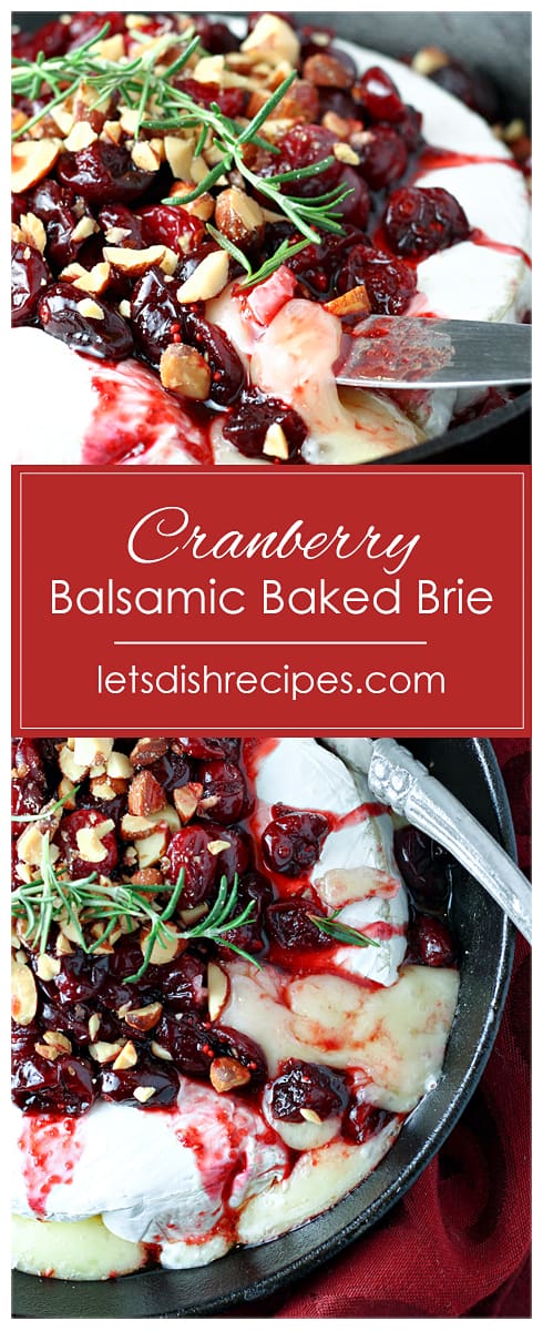 Baked Brie with Balsamic Roasted Cranberries and Smoked Almonds