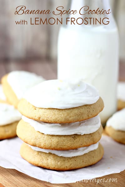 Banana Spice Cookies with Lemon Frosting