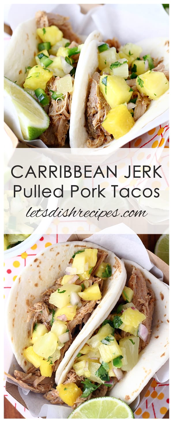 Slow Cooker Caribbean Jerk Pulled Pork Tacos | Let's Dish Recipes