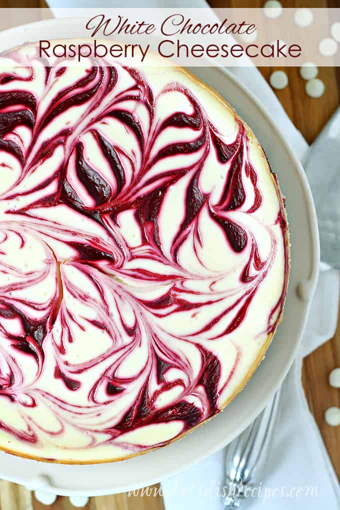White Chocolate Raspberry Swirl Cheesecake Let S Dish Recipes