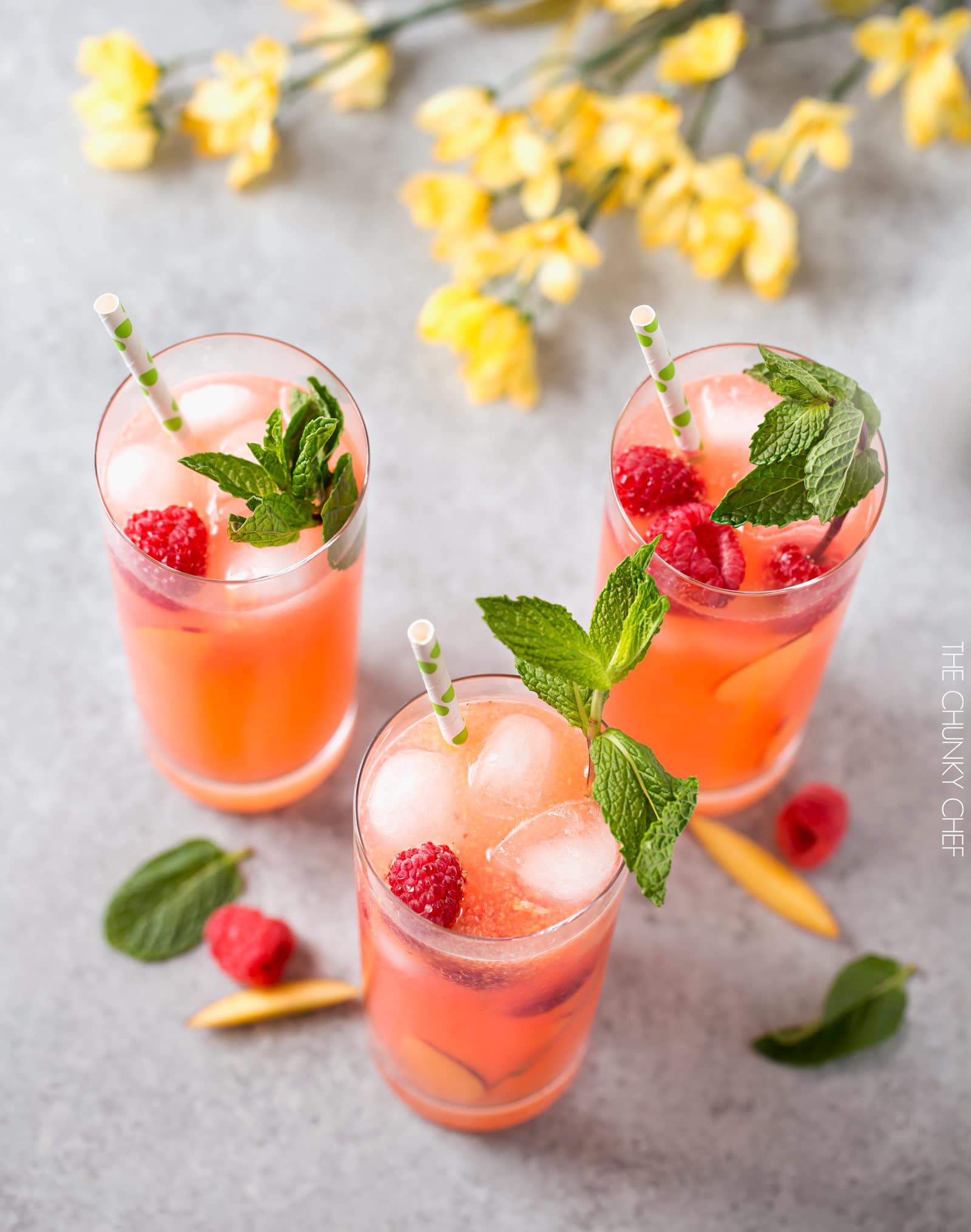 Homemade Raspberry Peach Lemonade