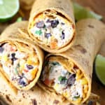 Shredded chicken with corn, beans, and southwest spices, wrapped in a flour tortilla.