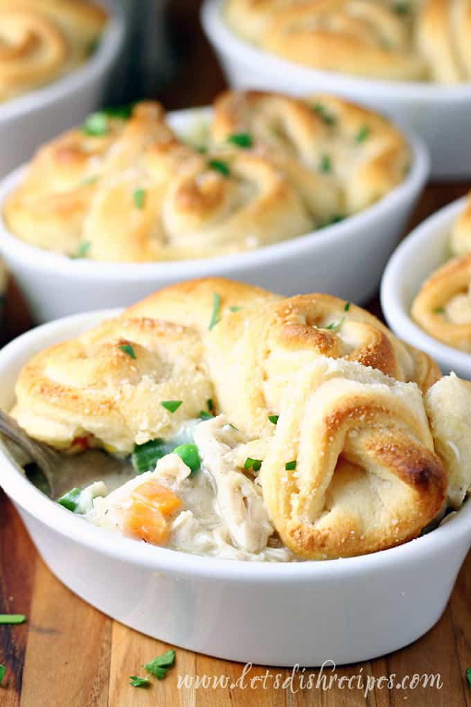 Individual Crescent Topped Chicken Pot Pies