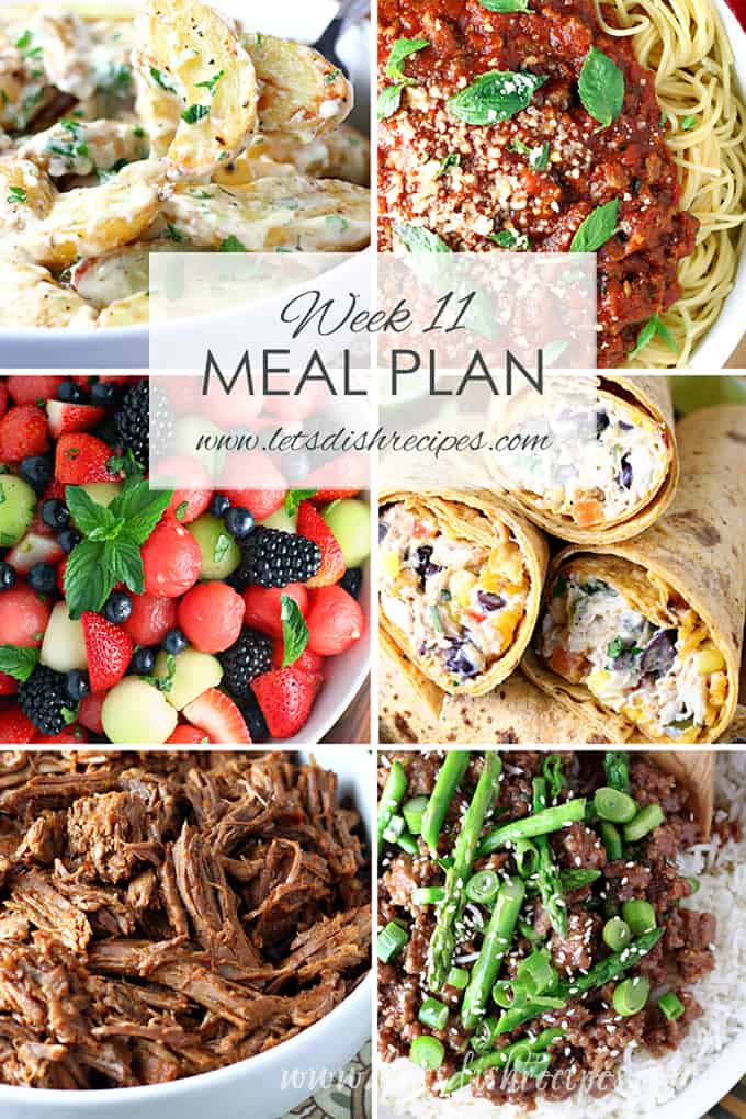 Week 11 Meal Plan