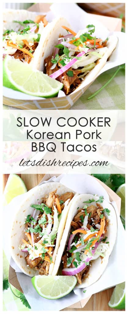Slow Cooker Korean Pork BBQ Tacos