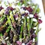Maple Balsamic Roasted Asparagus with Cranberries and Feta