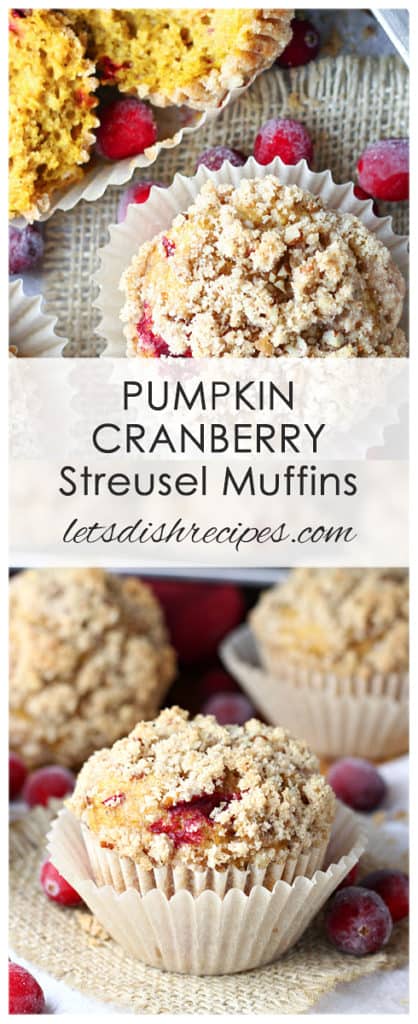 Pumpkin Cranberry Streusel Muffins