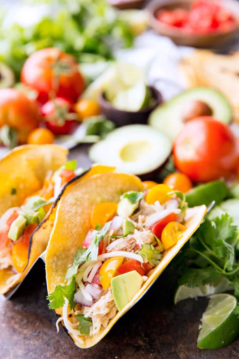 Slow Cooker Honey Lime Chicken Tacos